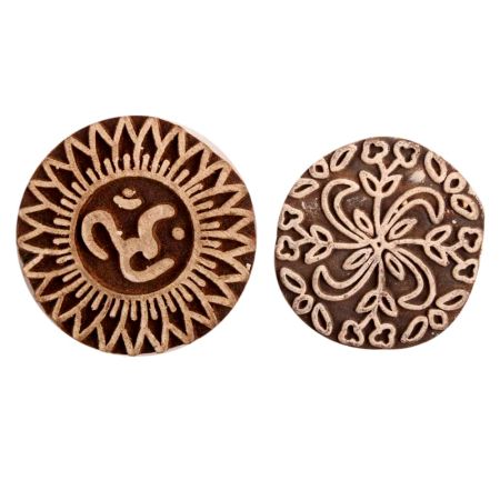 Set of 2 Piece New Mix Wooden Printing Block